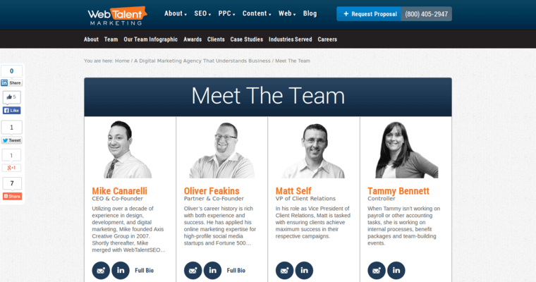 Team Page of Top Web Design Firms in Pennsylvania: Web Talent Marketing