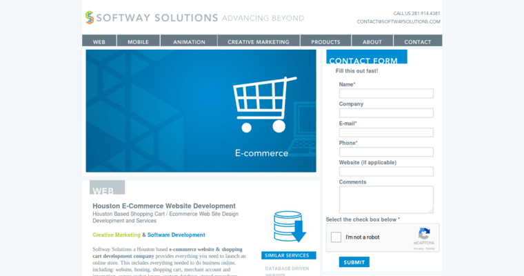 Service Page of Top Web Design Firms in Texas: Softway Solutions